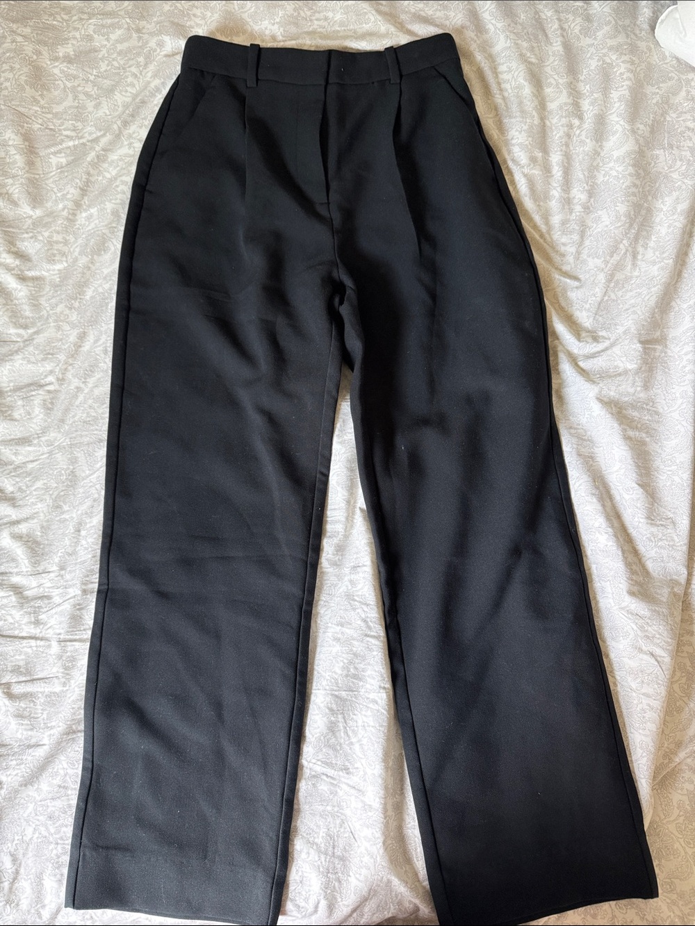 Abercrombie & Fitch Black Wide-Leg Dress Pants